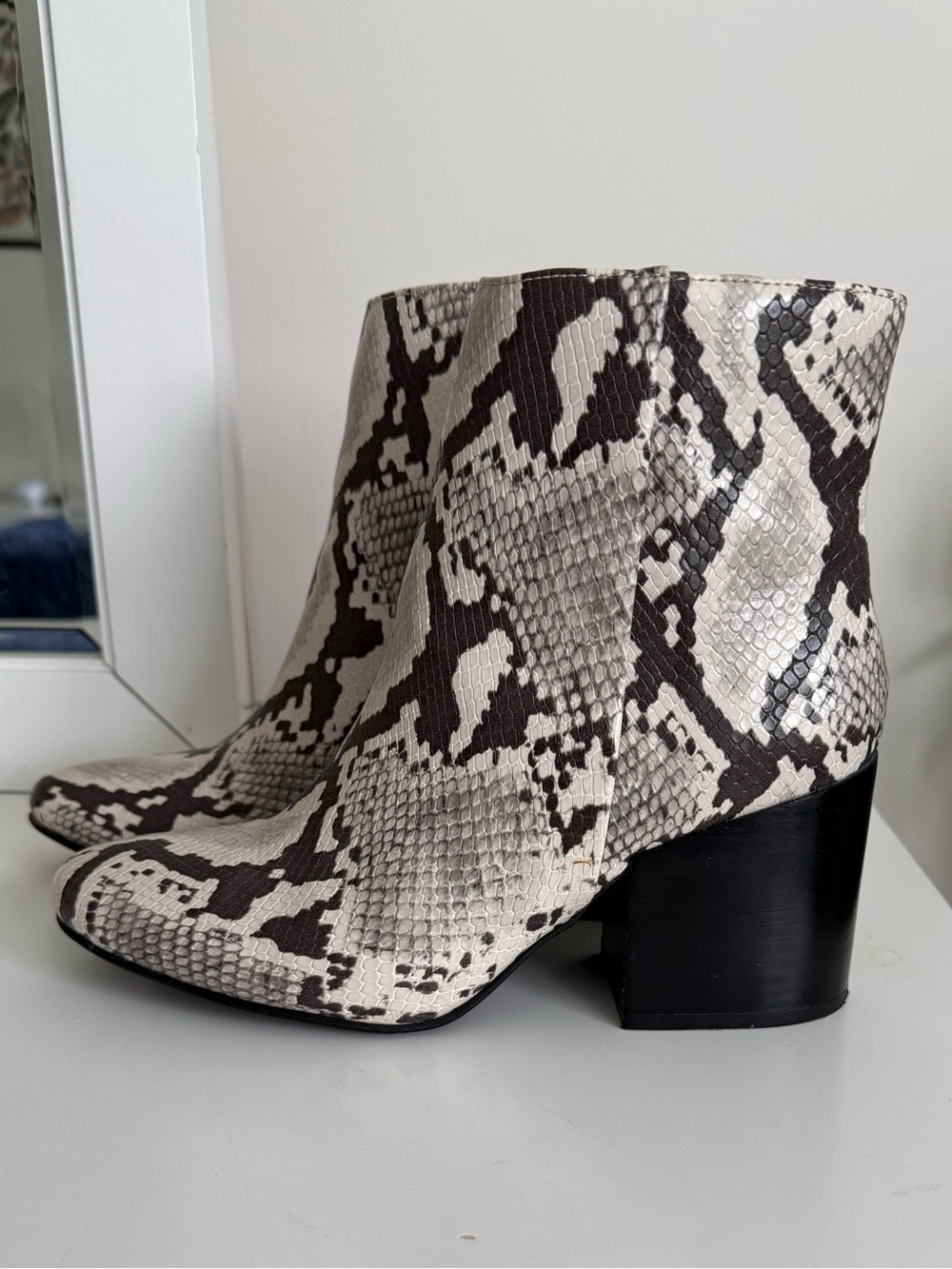 Madden Girl Faux Leather Snake Skin Ankle
Boots